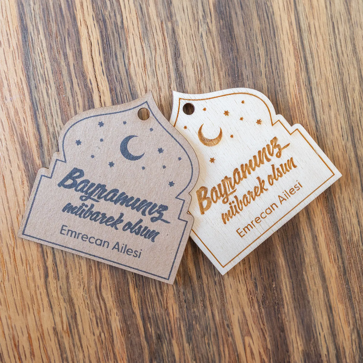 Ramadan Geschenkkarte aus Holz – Moschee, personalisiert mit Namen – Bild 3