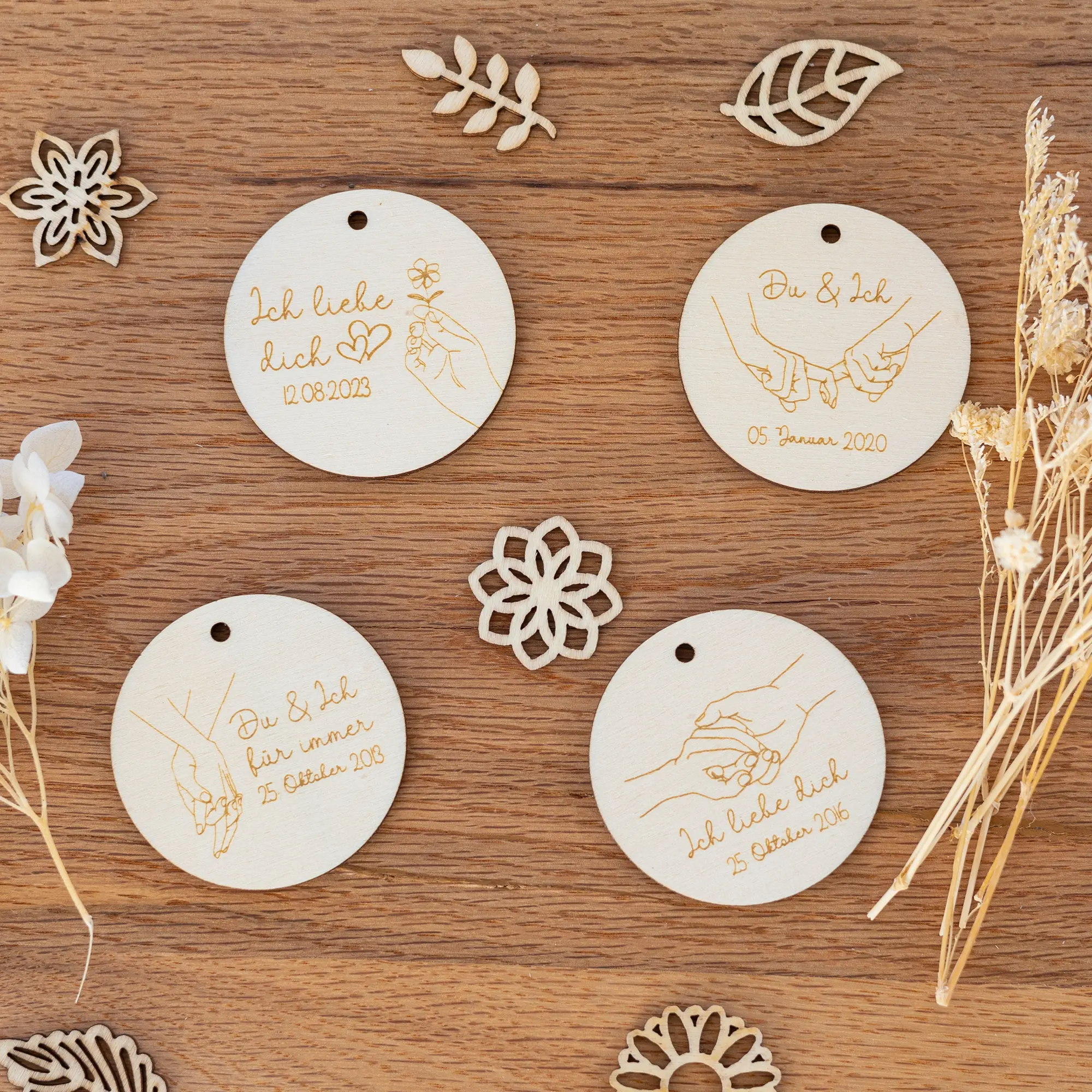 Personalisierter Anhänger „Du & Ich“ mit Wunschdatum – Bild 3