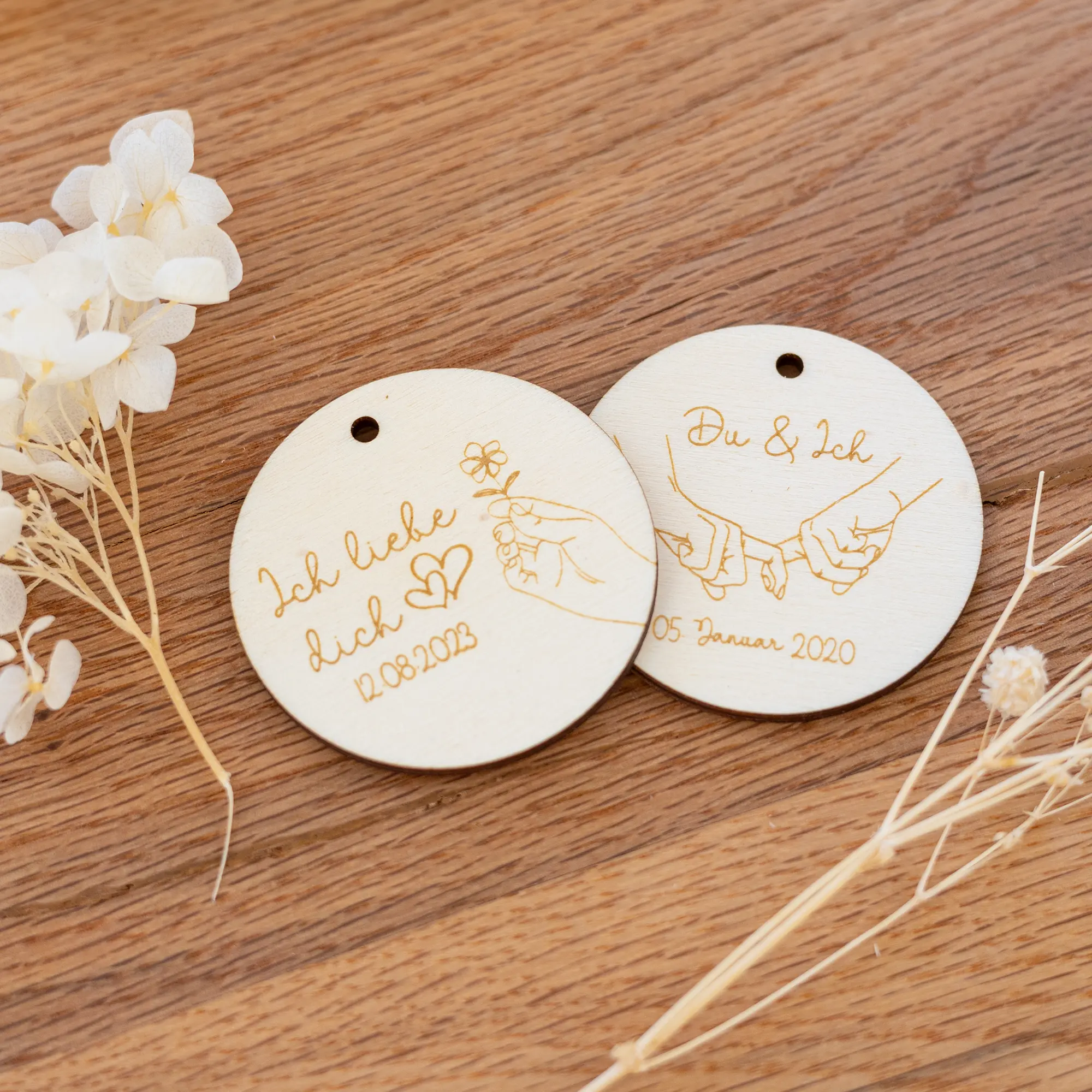 Personalisierter Anhänger „Du & Ich“ mit Wunschdatum – Bild 5