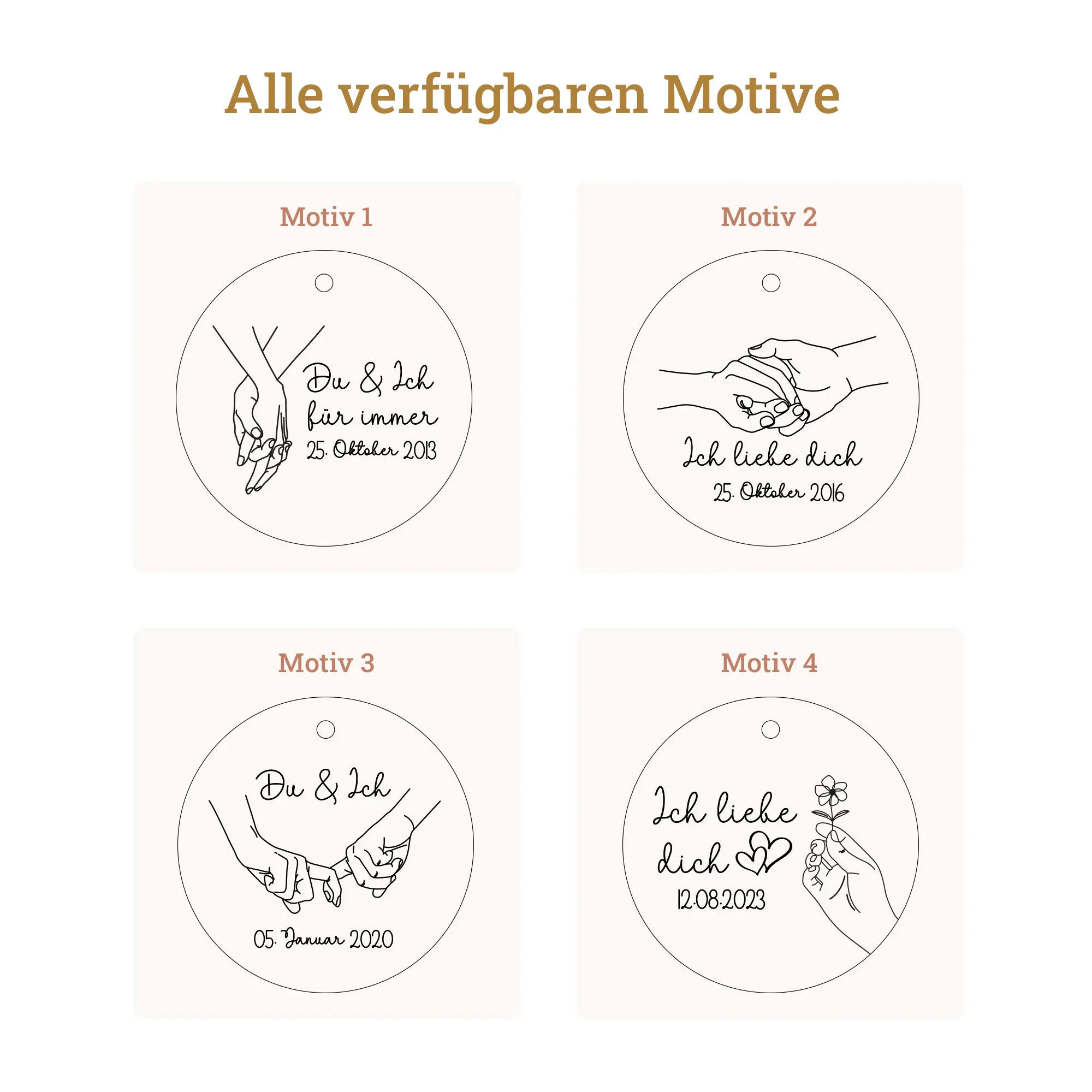 Personalisierter Anhänger „Du & Ich“ mit Wunschdatum – Bild 2