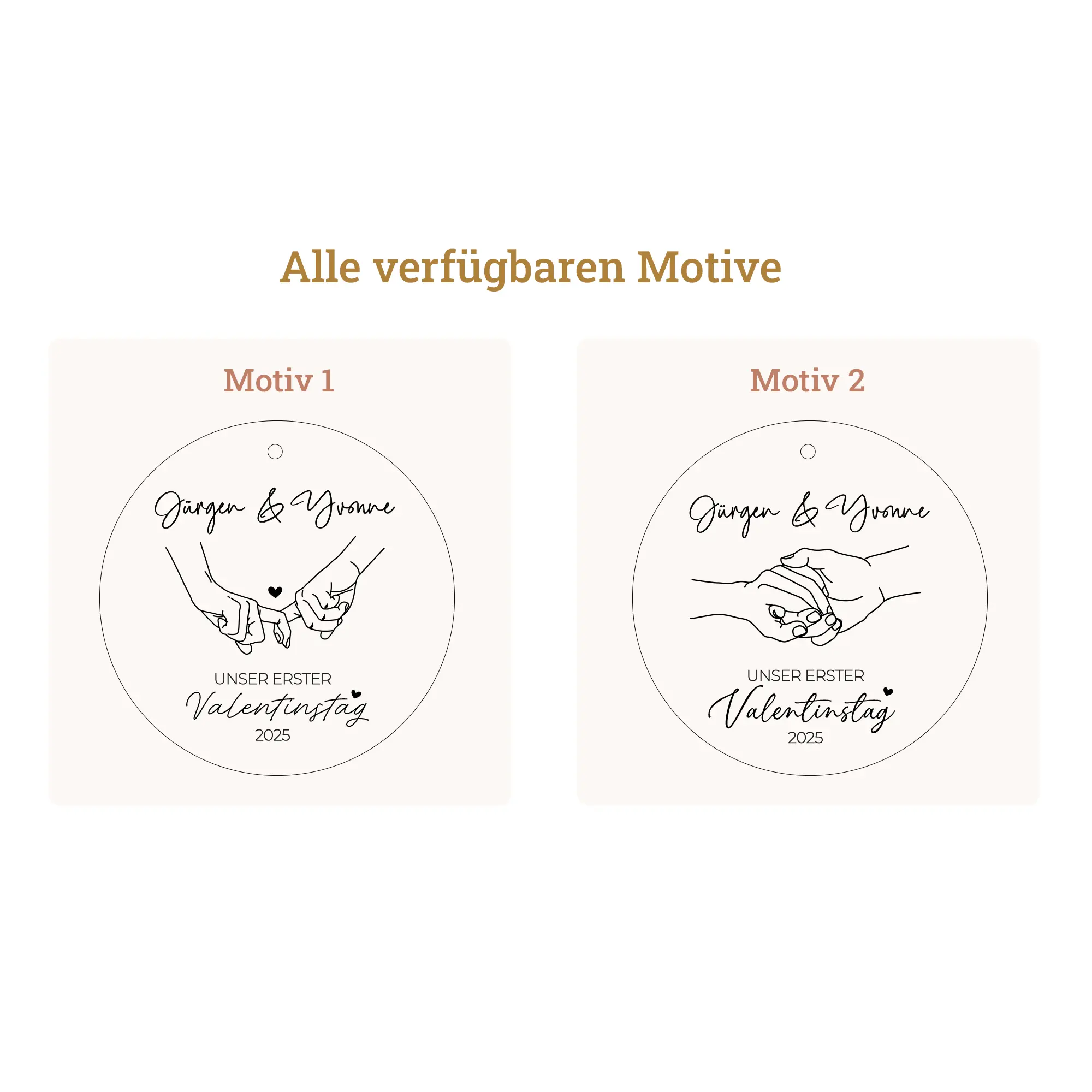 Personalisierter Valentinstag Anhänger „Erster Valentinstag“ – Bild 2