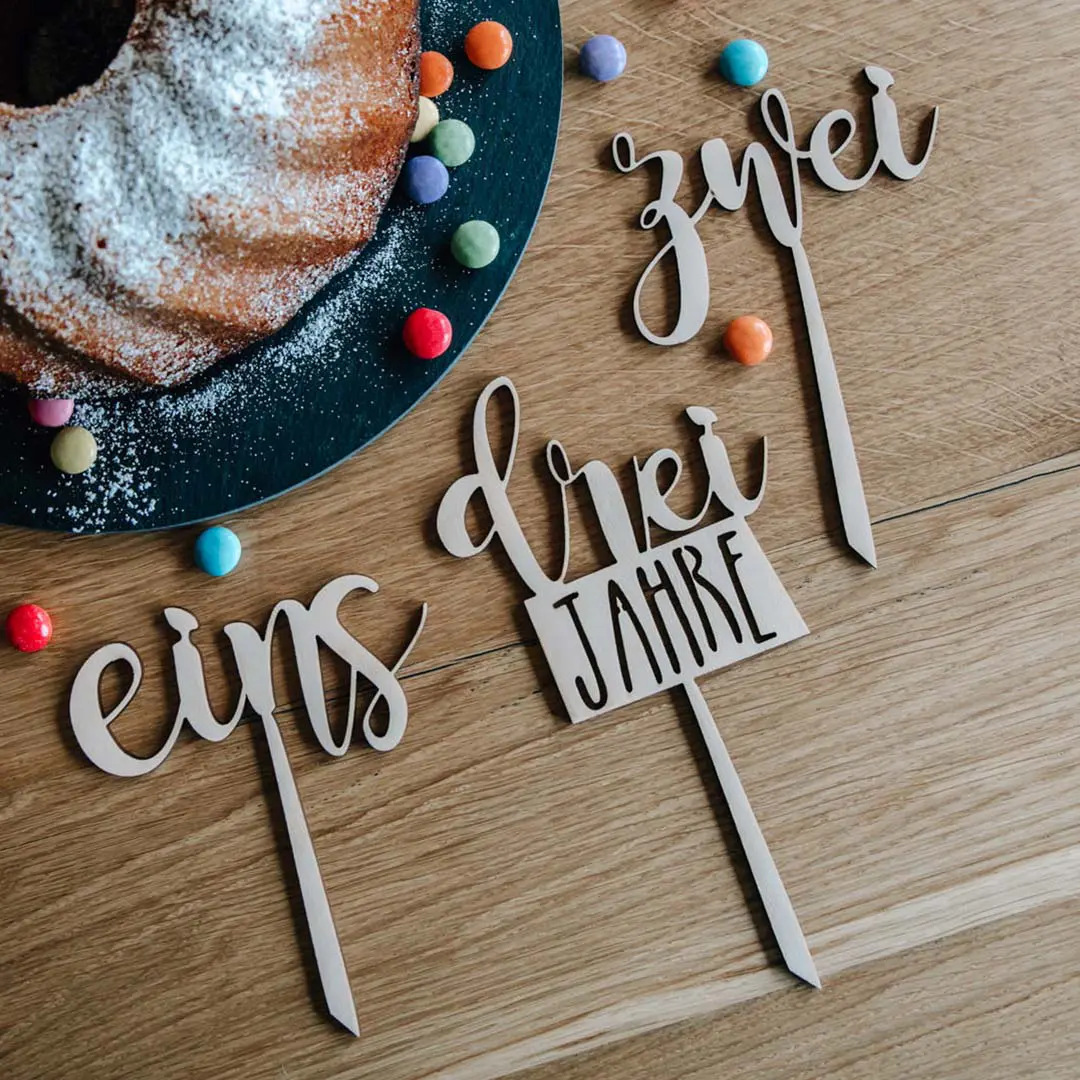 Caketopper Zahl 1-10