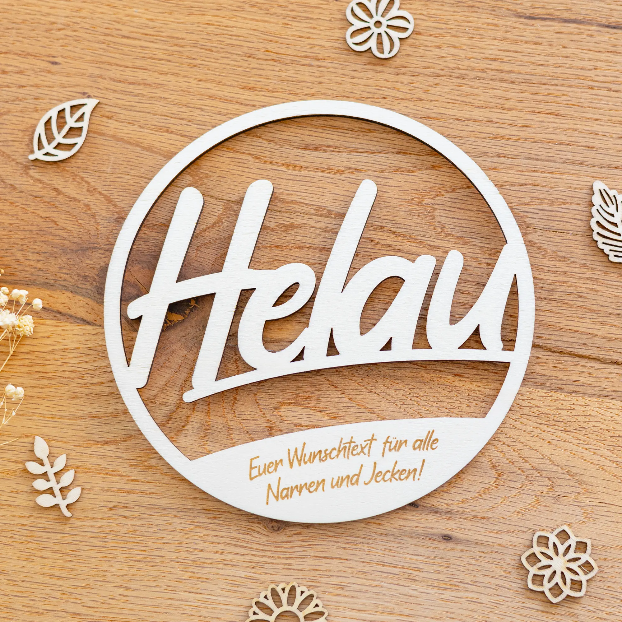 Personalisierbares Holzschild „Helau“ – Bild 7