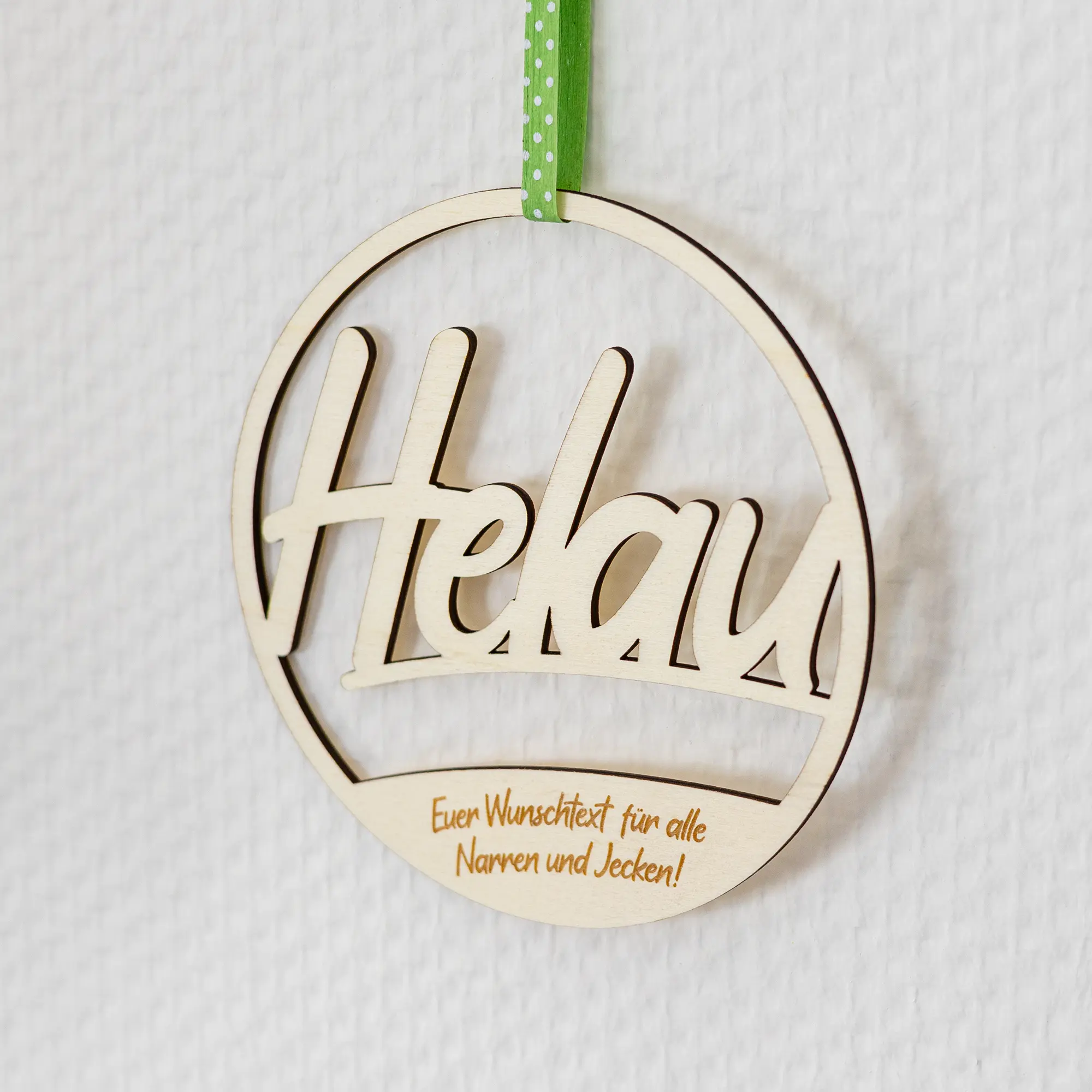 Personalisierbares Holzschild „Helau“ – Bild 2