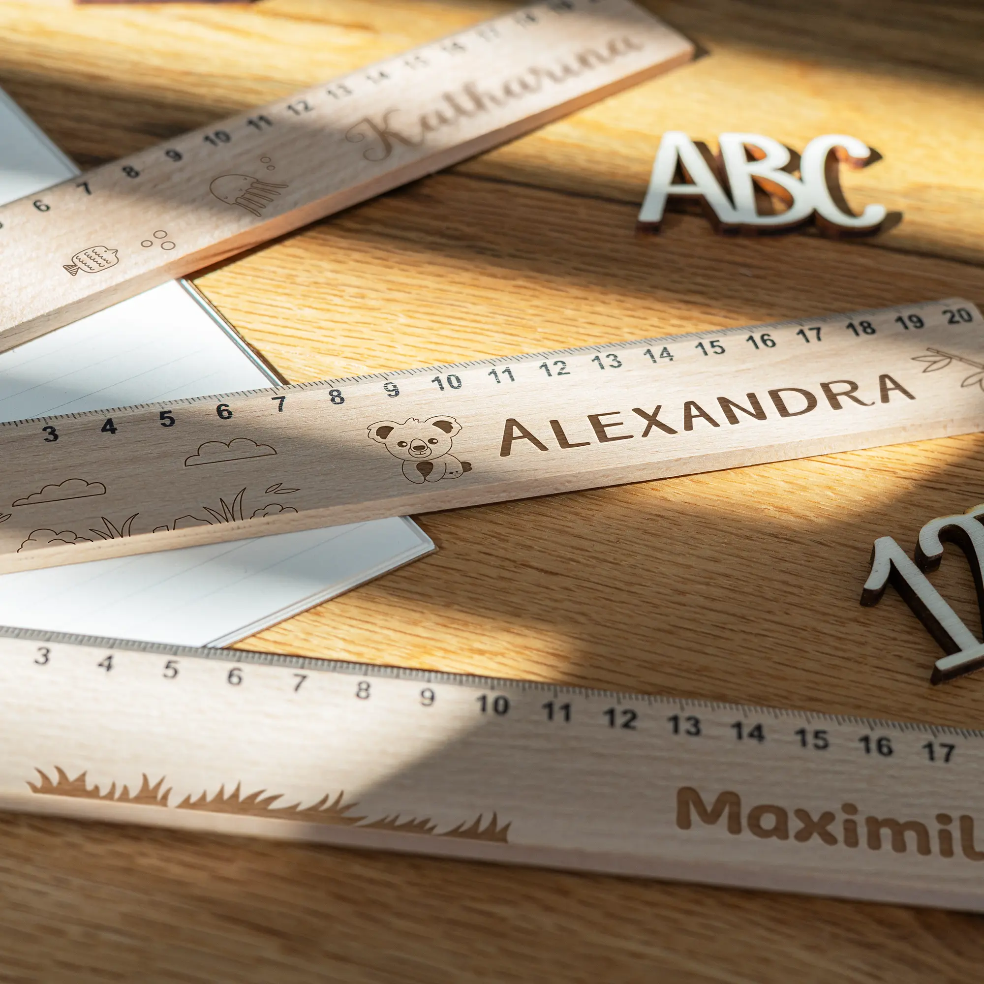 Personalisiertes Lineal für Kinder (20 cm) mit verschiedenen Motiven – Bild 5