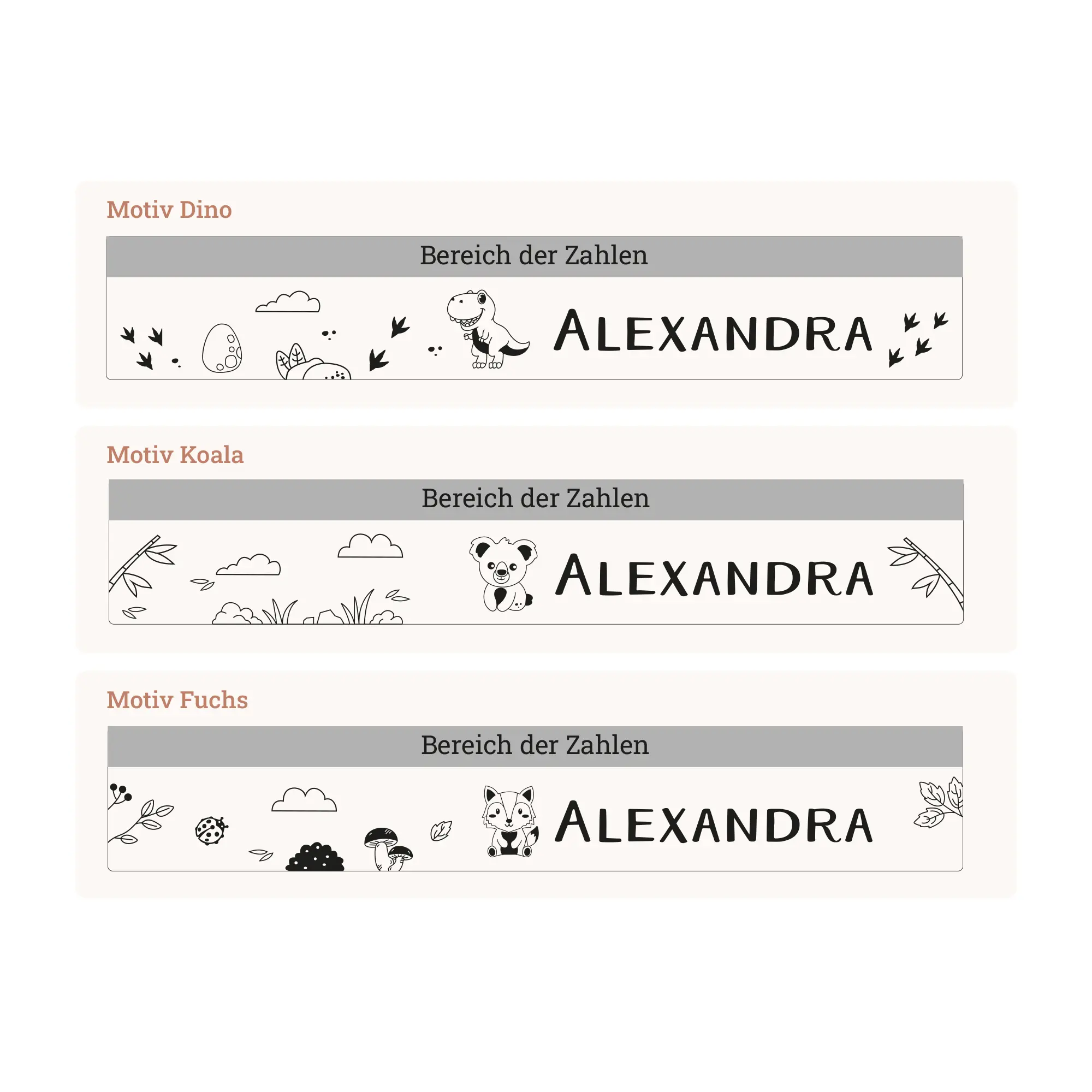 Personalisiertes Lineal für Kinder (20 cm) mit verschiedenen Motiven – Bild 3