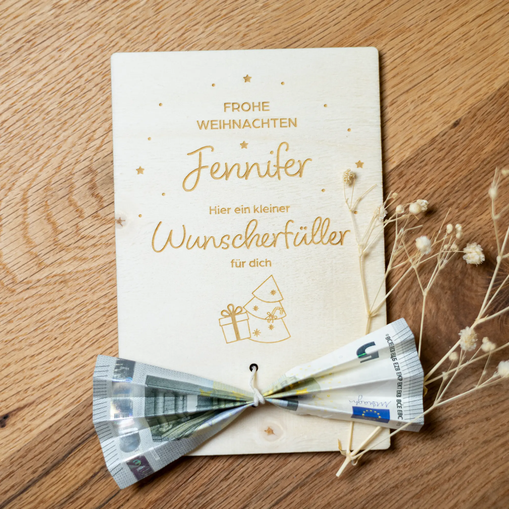 Weihnachtskarte Geldgeschenk „Wunscherfüller“ – personalisierbar – Bild 2