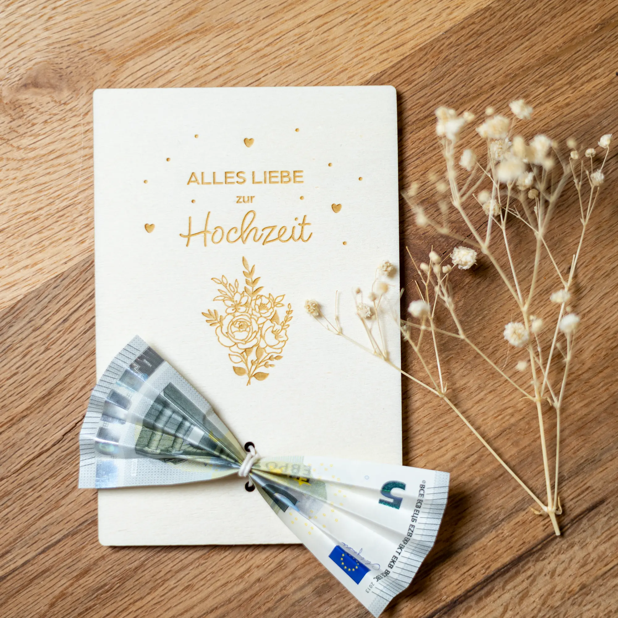 Geldgeschenkkarte zur Hochzeit, personalisierbar