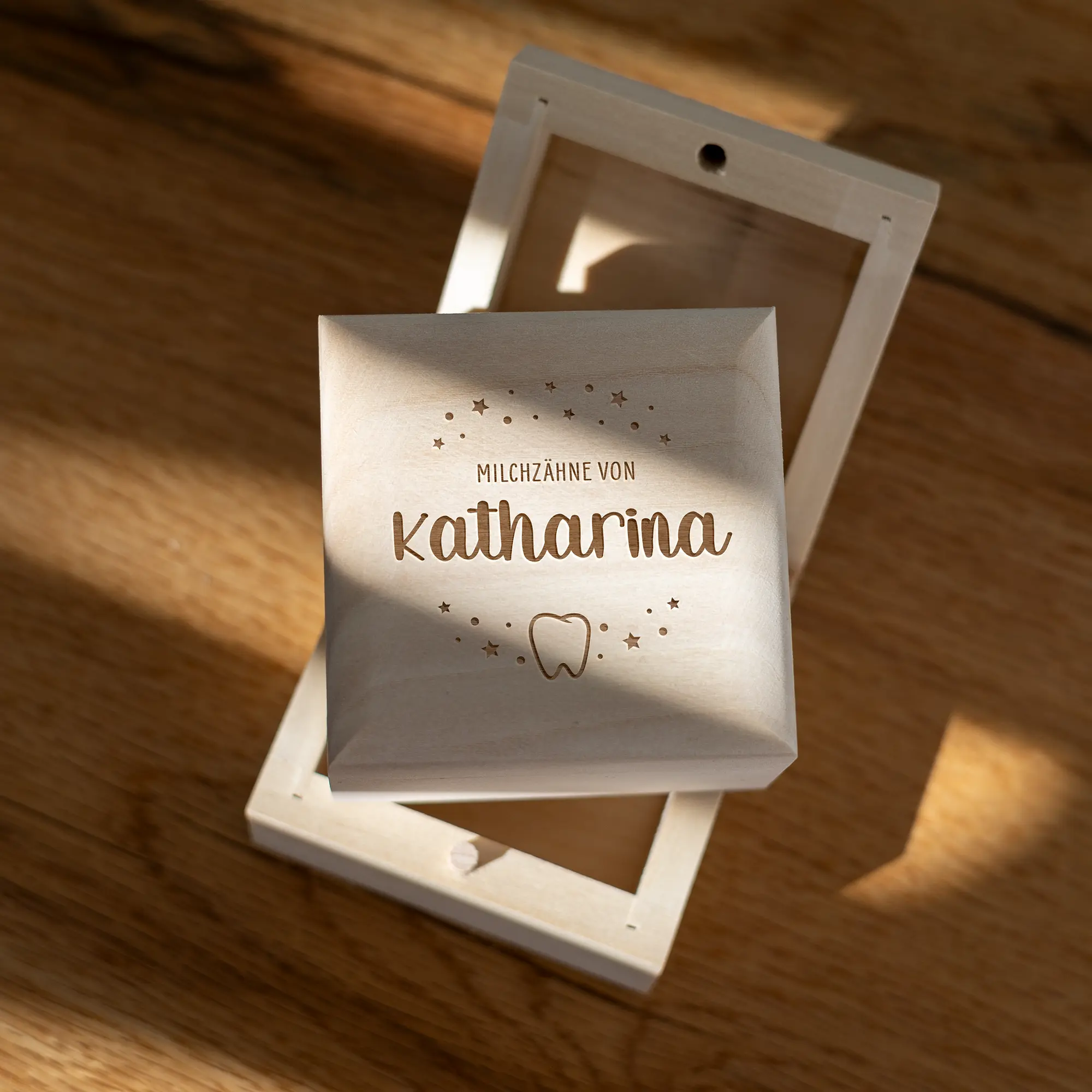 Personalisierte Milchzahndose mit Namen und Klappverschluss – Bild 3