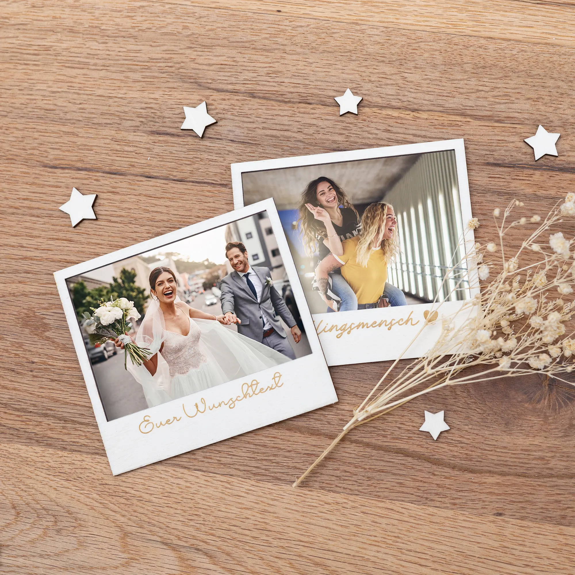 Personalisierte Holzbilderrahmen mit Wunschgravur