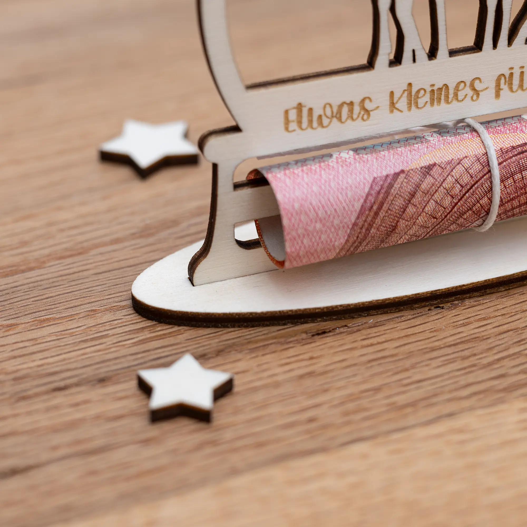 Personalisiertes Geldgeschenk Aus Holz – Rentiere – Bild 4