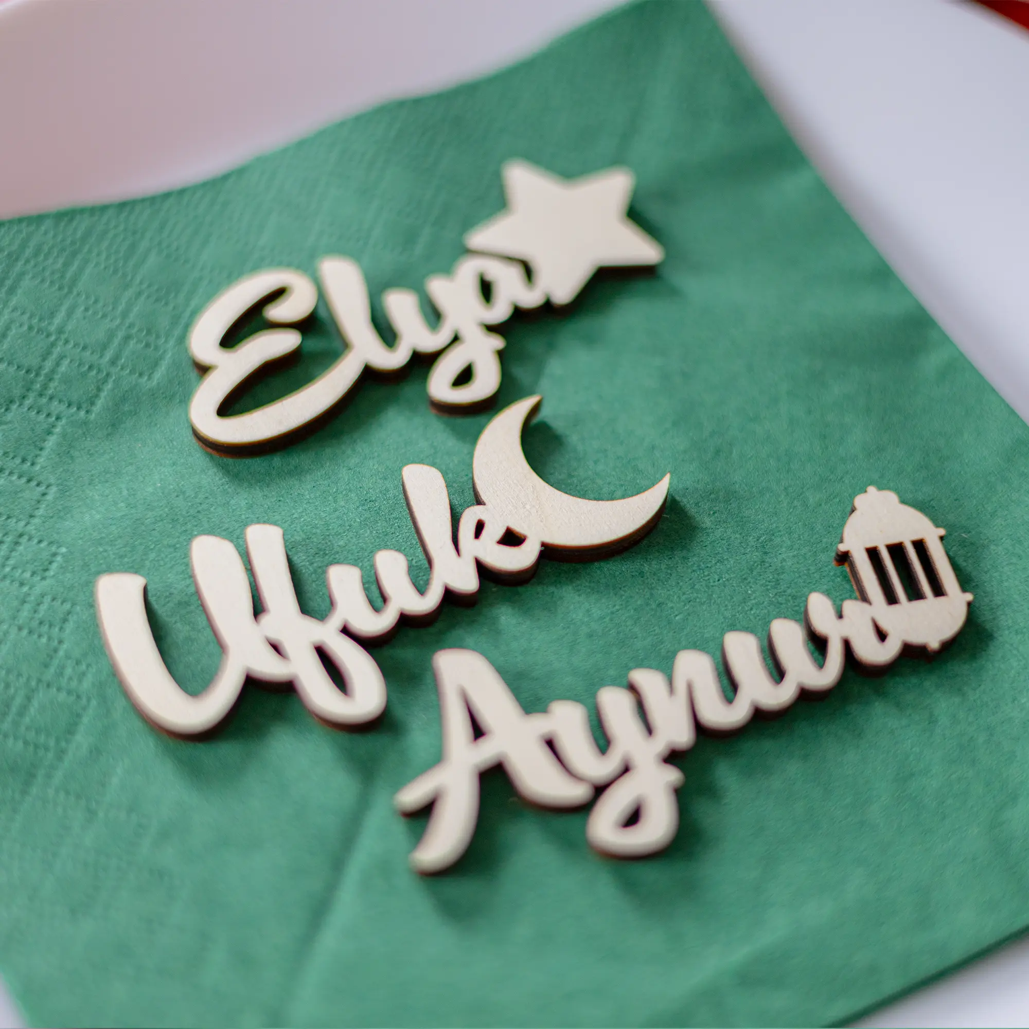 Tischkarten Aus Holz mit Ramadanmotiven