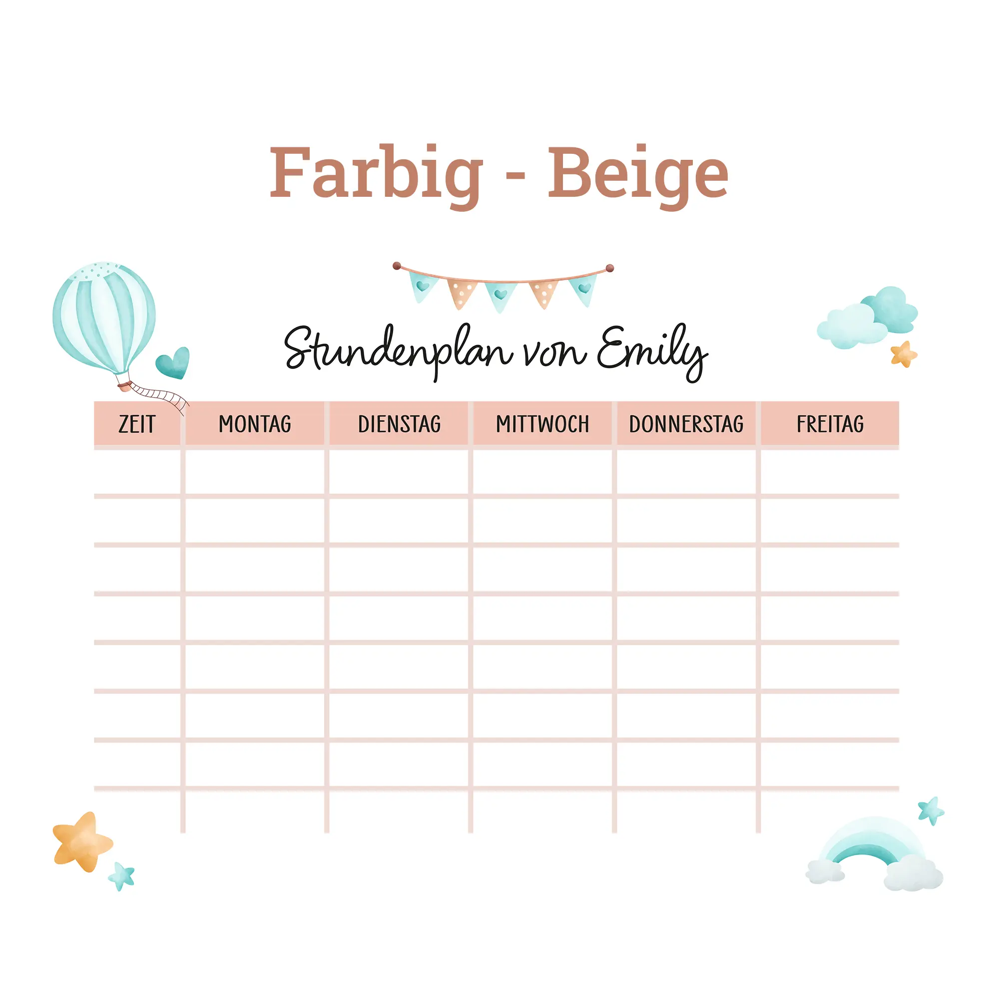 Personalisierter Stundenplan aus Acrylglas – Fantasiewelt (Blau) – Bild 5