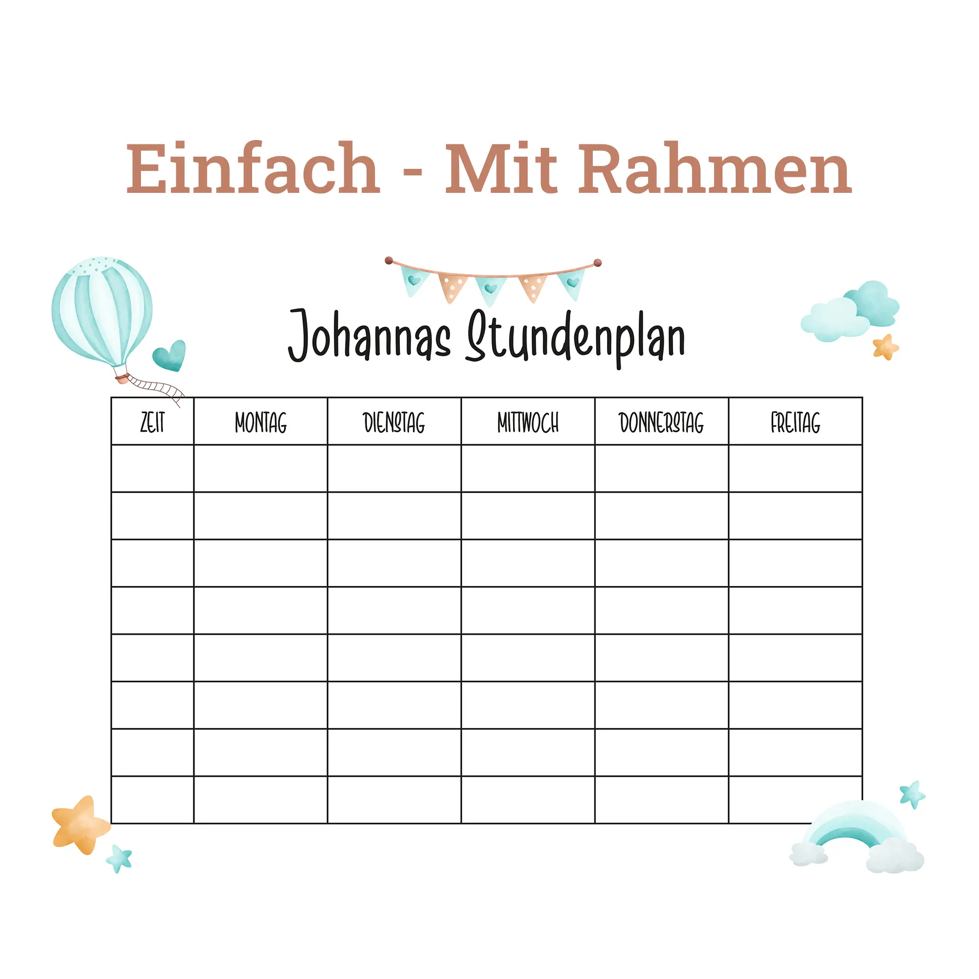 Personalisierter Stundenplan aus Acrylglas – Fantasiewelt (Blau) – Bild 9