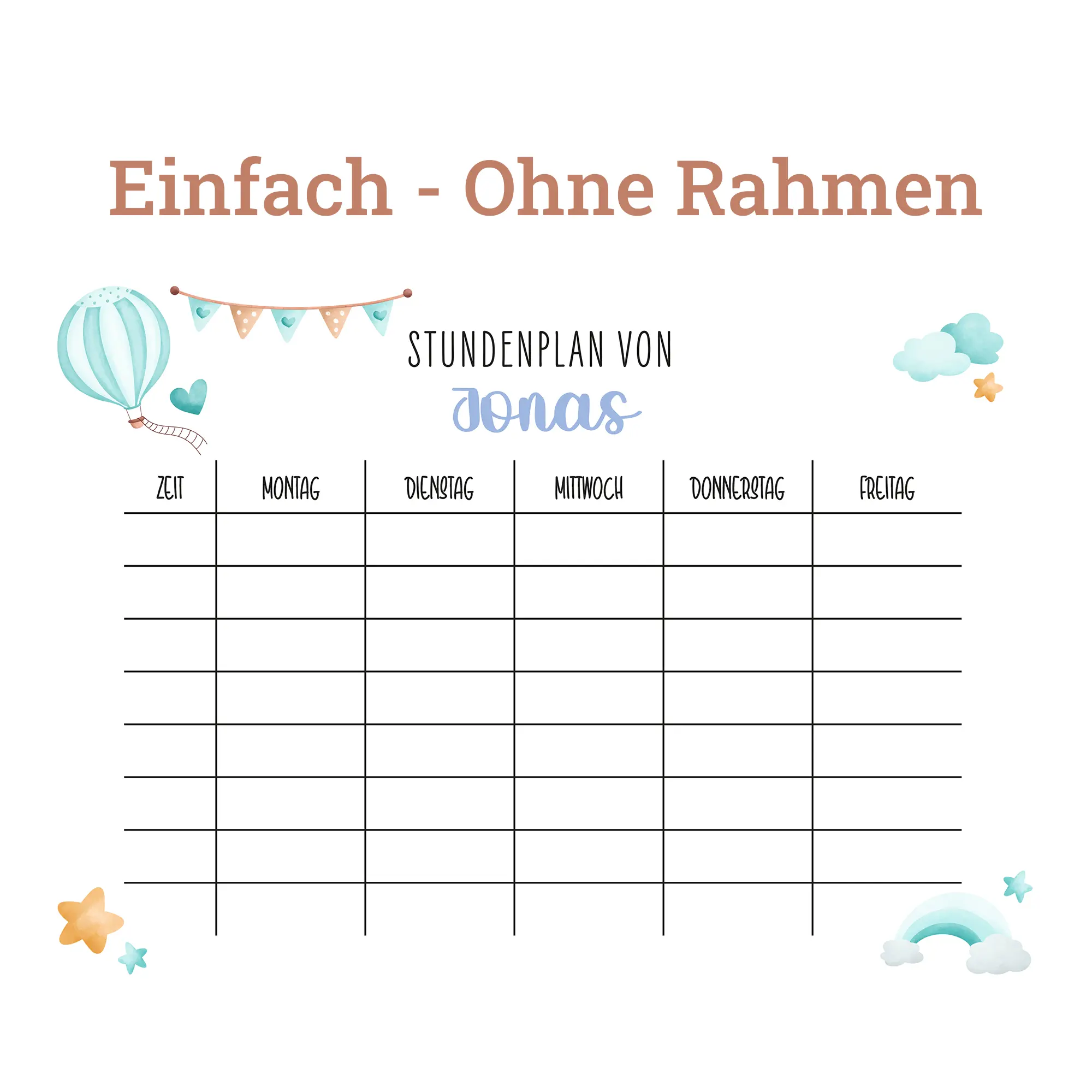 Personalisierter Stundenplan aus Acrylglas – Fantasiewelt (Blau) – Bild 8