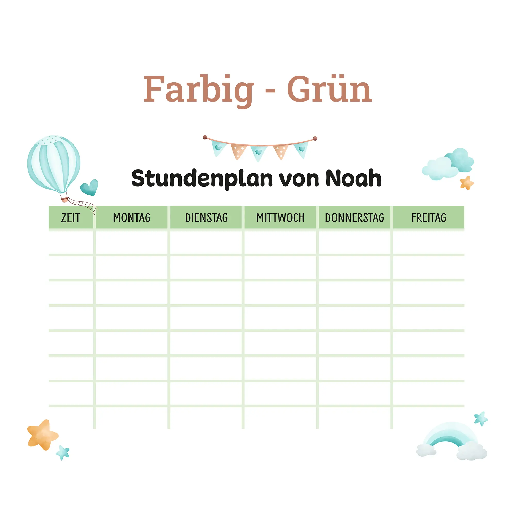 Personalisierter Stundenplan aus Acrylglas – Fantasiewelt (Blau) – Bild 7