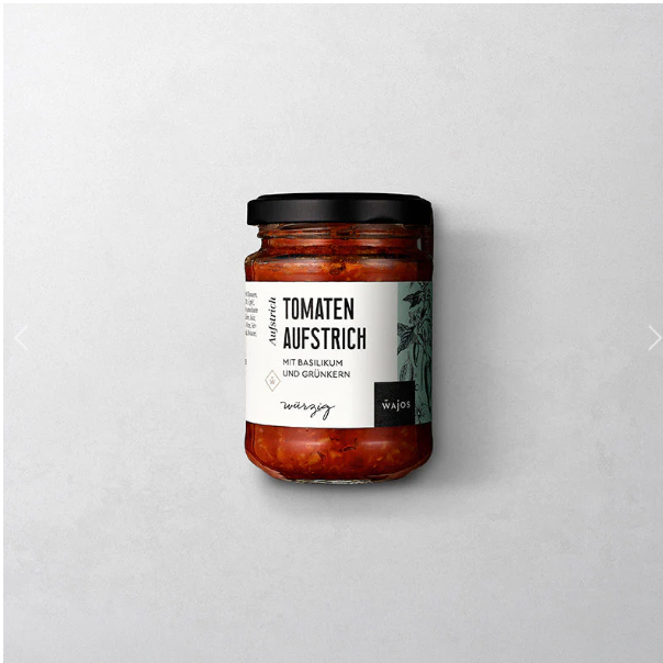 Wajos, Tomaten Aufstrich mit Basilikum und Grünkern