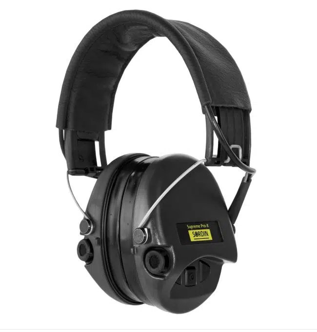 Sordin Supreme Pro X schwarz Schaumkissen Lederband aktiver Gehörschutz NF-Eingang – Bild 2