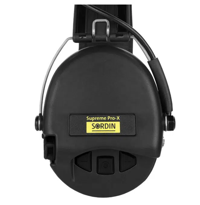 Sordin Supreme Pro X schwarz Schaumkissen Lederband aktiver Gehörschutz NF-Eingang – Bild 3