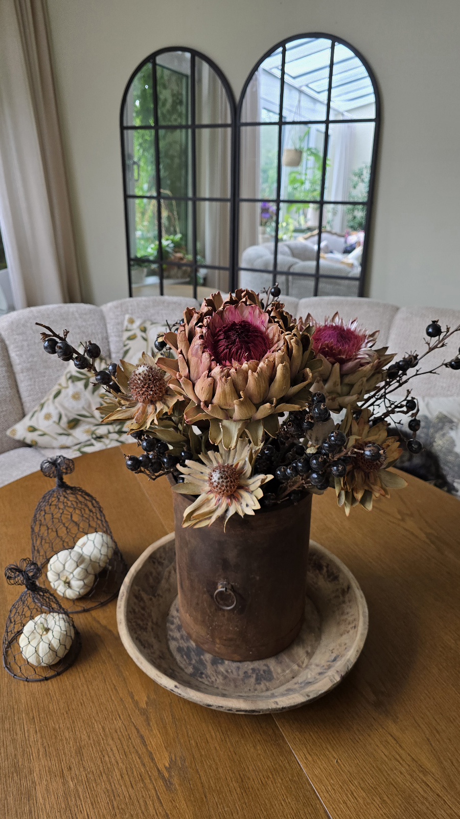 Große Artischockenblüte getrocknet