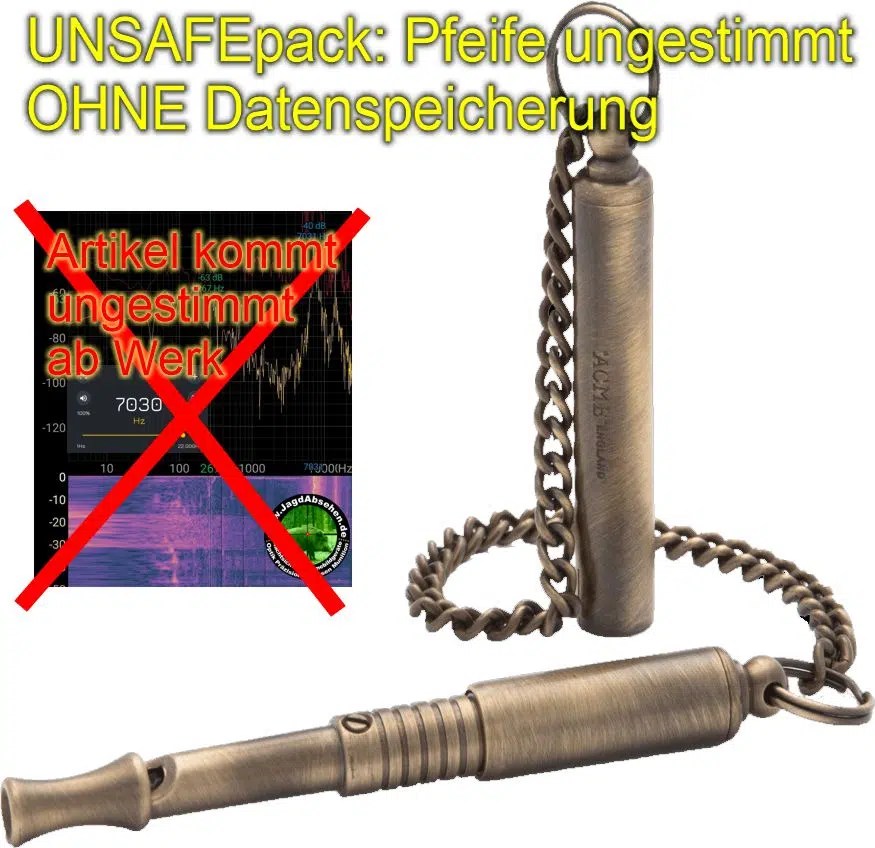 UNSAFEpack ab Werk Acme® Silent Whistle 535 Hundepfeife, fast lautloser UltraHochton, komplett aus Messing