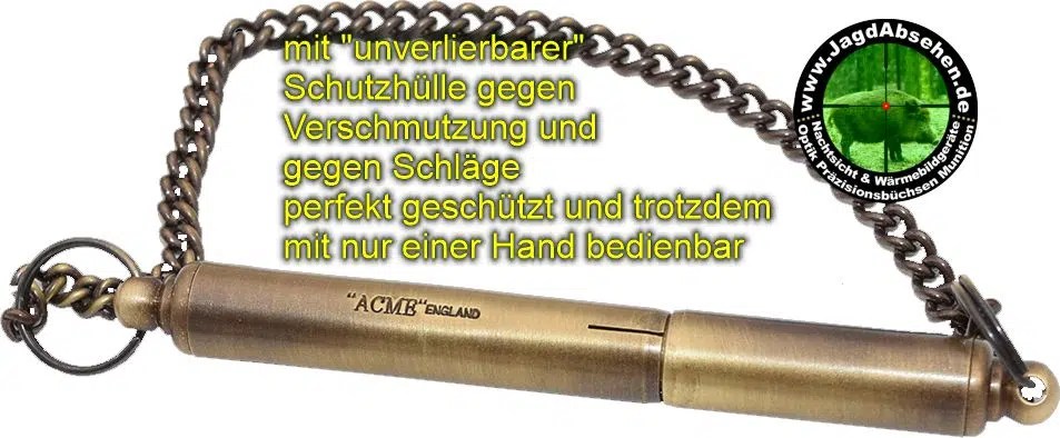 UNSAFEpack ab Werk Acme® Silent Whistle 535 Hundepfeife, fast lautloser UltraHochton, komplett aus Messing – Bild 2