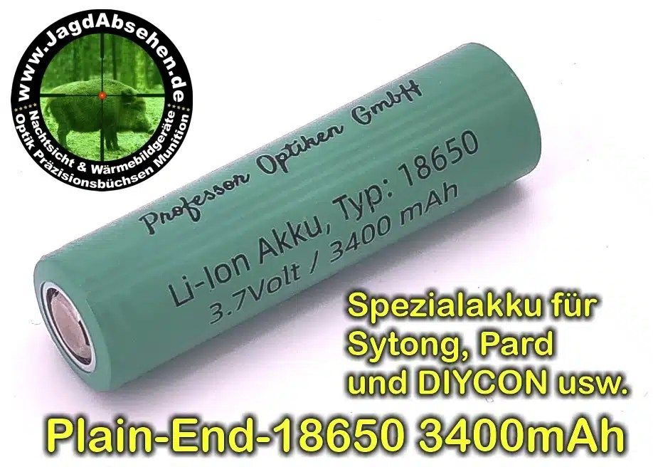 Doppelpack Li-Io Akku 18650 PlainEnd 3400mAh bei Jagdabsehen Karlsruhe für GuideTD4…Serie, Lampen uvw.