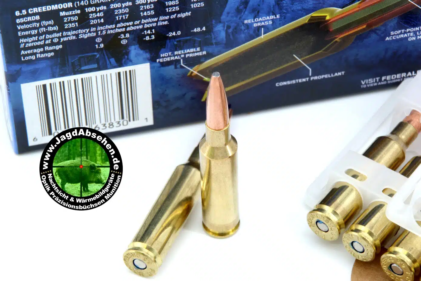 Federal 6.5 Creedmoor Power Shok 9.1g 140grs Jagdmunition bei Jagdabsehen – Bild 2