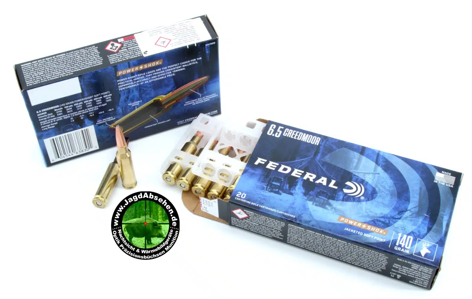 Federal 6.5 Creedmoor Power Shok 9.1g 140grs Jagdmunition bei Jagdabsehen
