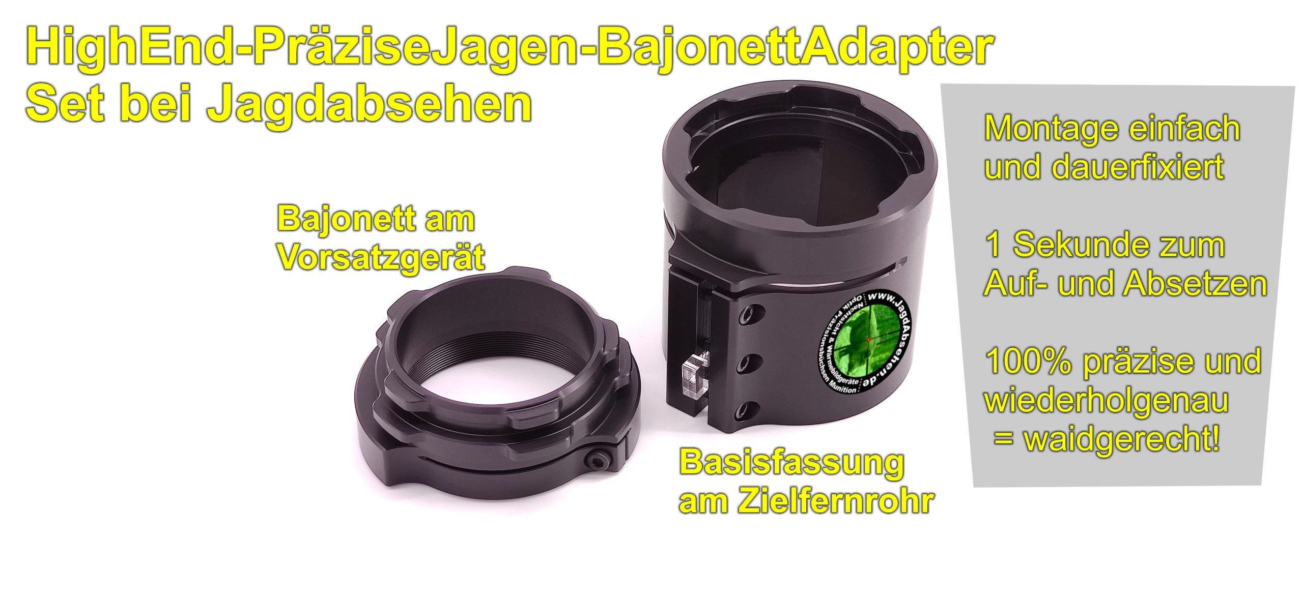 Komplettset PräziseJagen Bajonett Adapter für Vorsatzgeräte – Bild 2