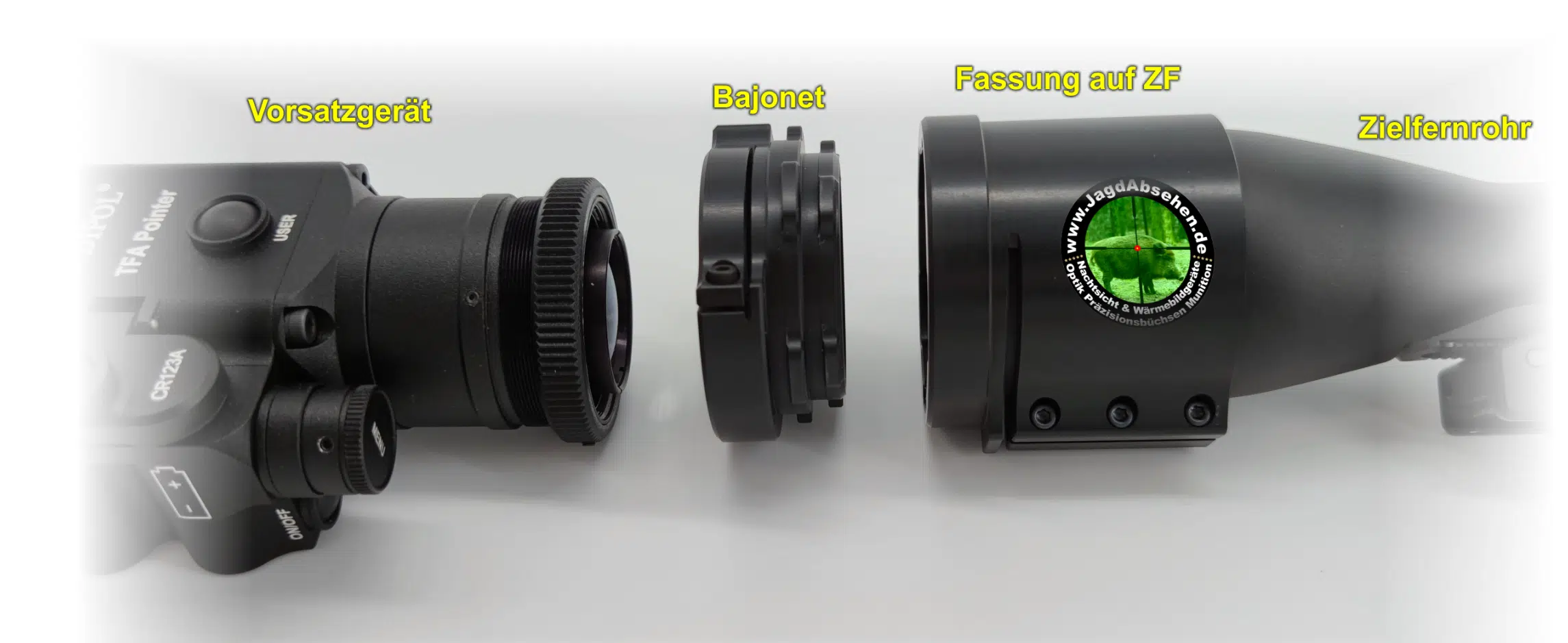 Komplettset PräziseJagen Bajonett Adapter für Vorsatzgeräte – Bild 3