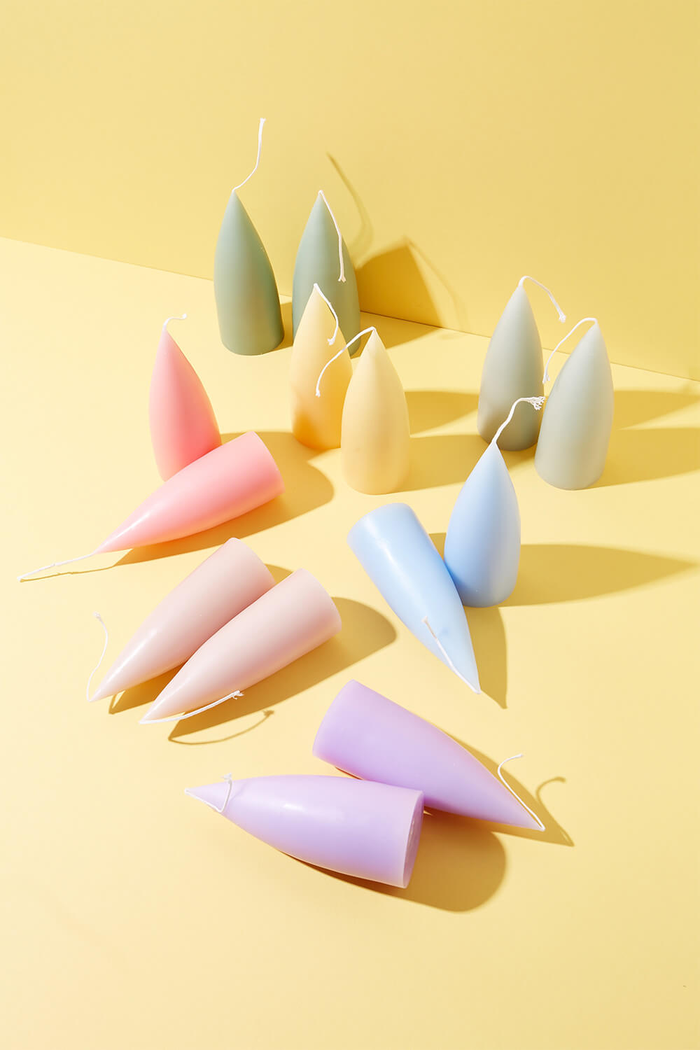 Große konische Kerzen 2er Set “Pastel Colors”