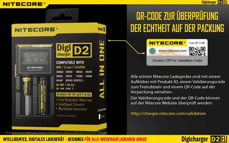 Nitecore 2-fach Digicharger D2EU- Universalladegerät – EU-Version – Bild 4