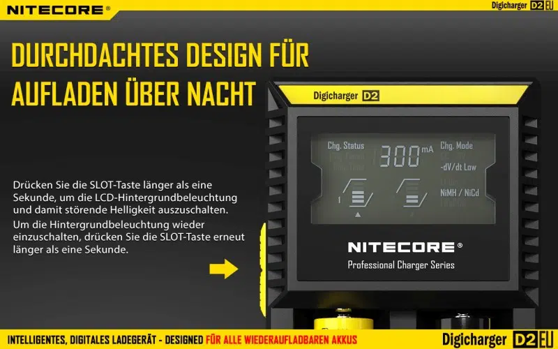 Nitecore 2-fach Digicharger D2EU- Universalladegerät – EU-Version – Bild 9