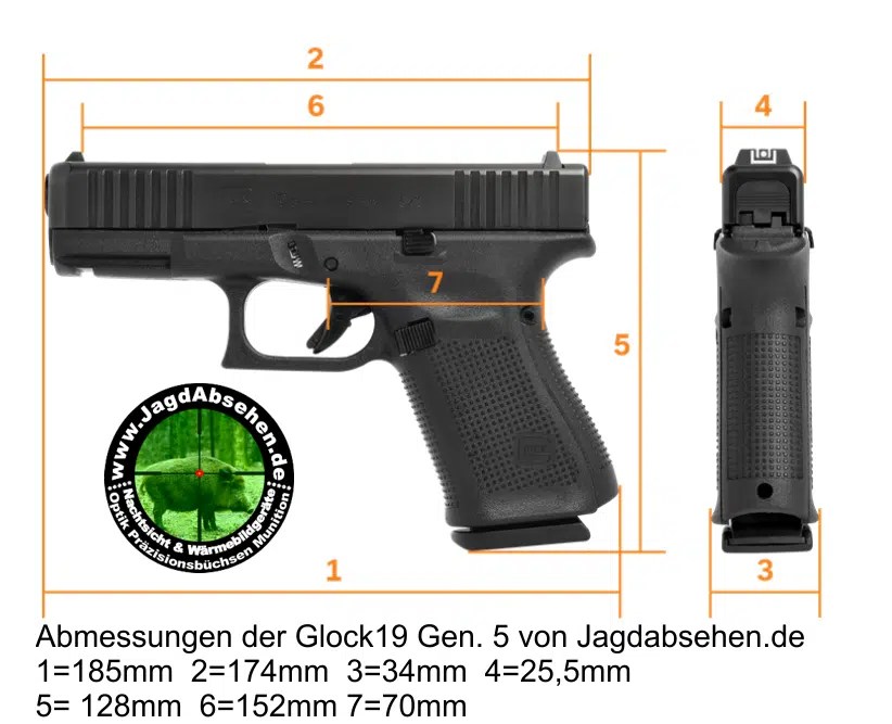 Pistole Glock 19 Gen5 MOS 9mm Luger 15-Schuss Komplettset – Bild 2