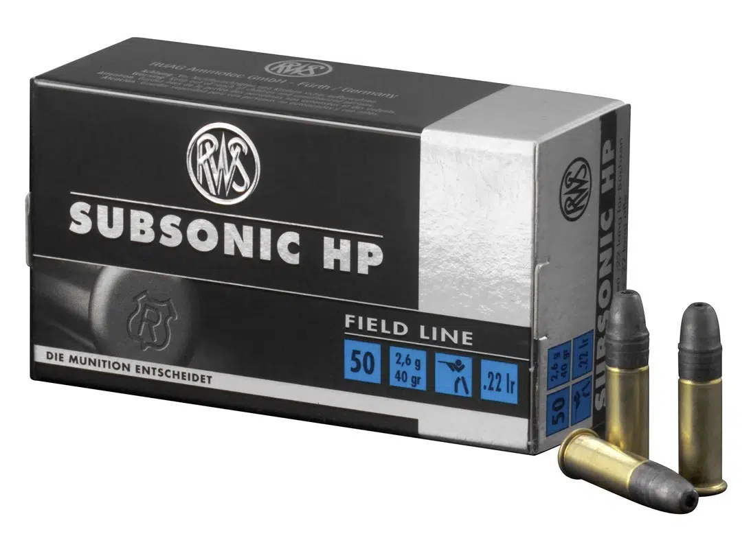 RWS .22 lfb. Subsonic Unterschall HP 2,6g 40Grs LONG RIFLE KK-Munition bei Jagdabsehen