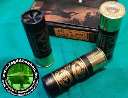 Jagdmunition Tauben- und Enten-Krähen-Schrot ROTTWEIL WAIDMANNSHEIL HV PLASTIK 16/70 3,0mm Nr. 5 bei Jagdabsehen in Karlsruhe