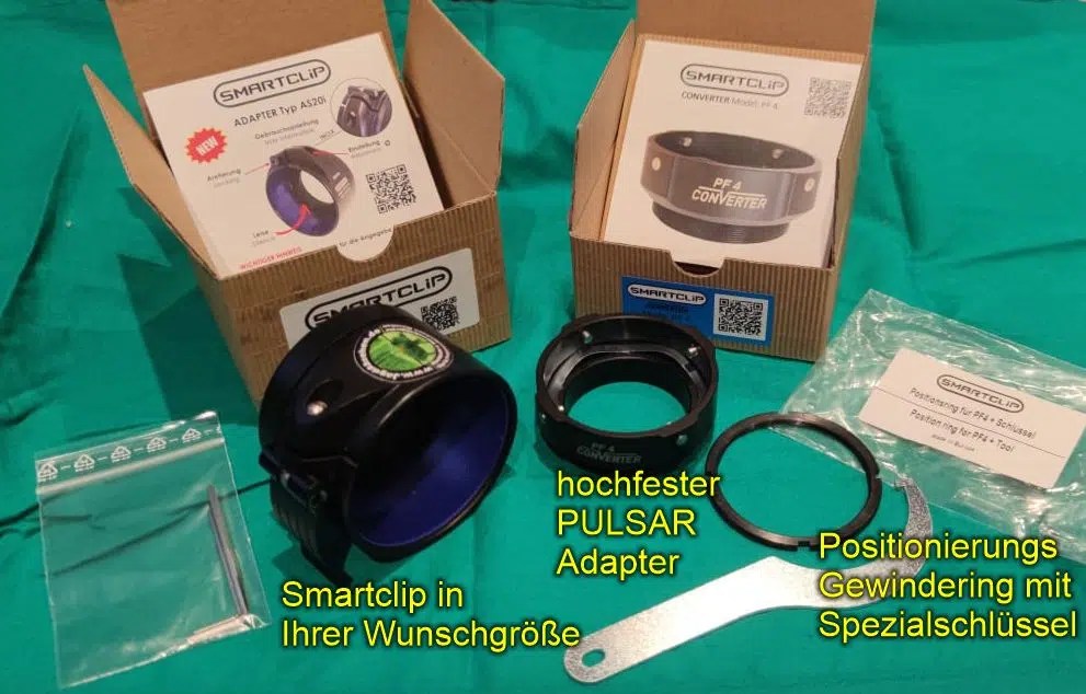 Komplett-Set PULSAR FN… Vorsatzgerät Spezial Schnellspann-Klemmadapter HighTense mit Positionierring