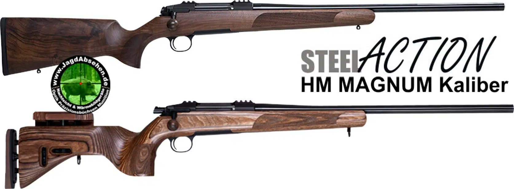 Repetierbüchse STEEL ACTION HM Kalibergruppe Hunting MAGNUM Paket von Jagdabsehen – Bild 4