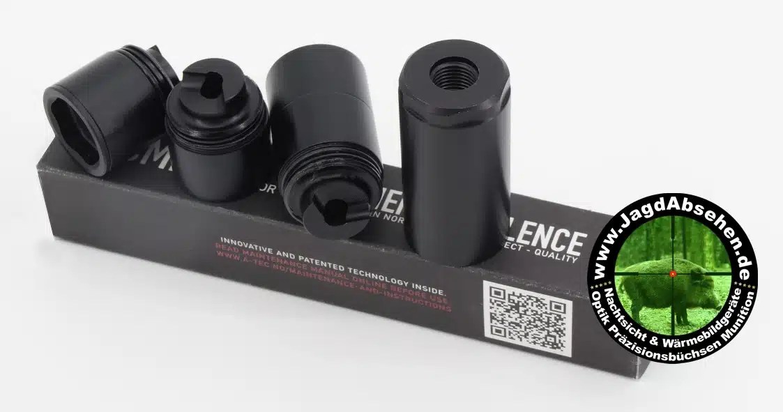 A-TEC CMM-4 34 dB Schalldämpfer bis Kal .223 für F-LUFTDRUCKWAFFEN mit Laufgewinde – Bild 3