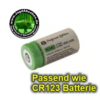 2er Set cr123 16340 Qualitäts Li-Ion Akku aus Chemnitz Typ 16340 – 850mAh- passt wie CR123 – wiederaufladbar mit + Nippel