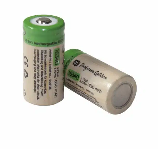 2er Set cr123 16340 Qualitäts Li-Ion Akku aus Chemnitz Typ 16340 – 850mAh- passt wie CR123 – wiederaufladbar mit + Nippel – Bild 2