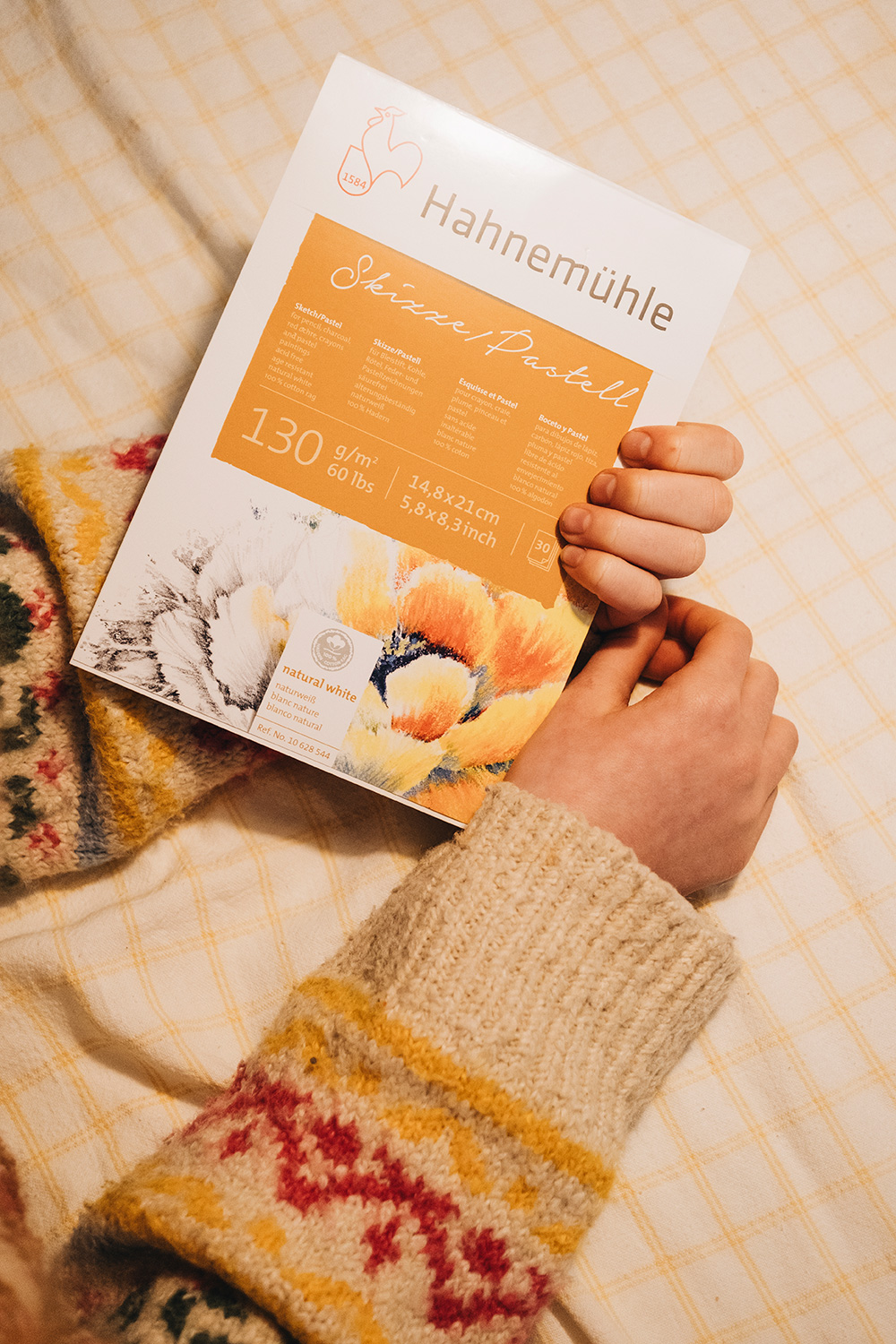 Baumwoll-Papierblock “Skizze/Pastell” 30 Blatt